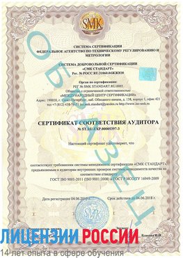 Образец сертификата соответствия аудитора №ST.RU.EXP.00005397-3 Мичуринск Сертификат ISO/TS 16949